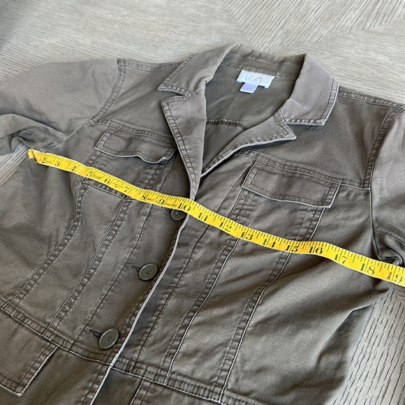 Ann Taylor LOFT - Army-Green Cotton-Blend Jacket - SZ 6 - Picture 8 of 10